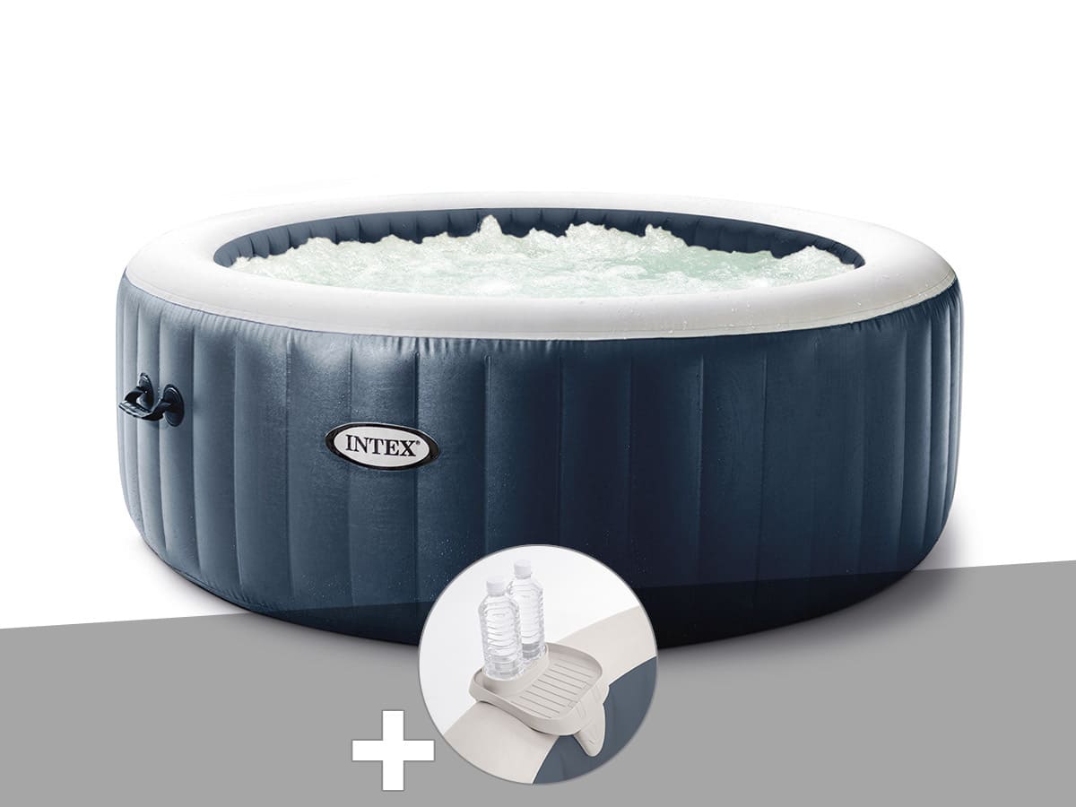 Spa gonflable PureSpa Blue Navy rond Bulles 4 places - Intex