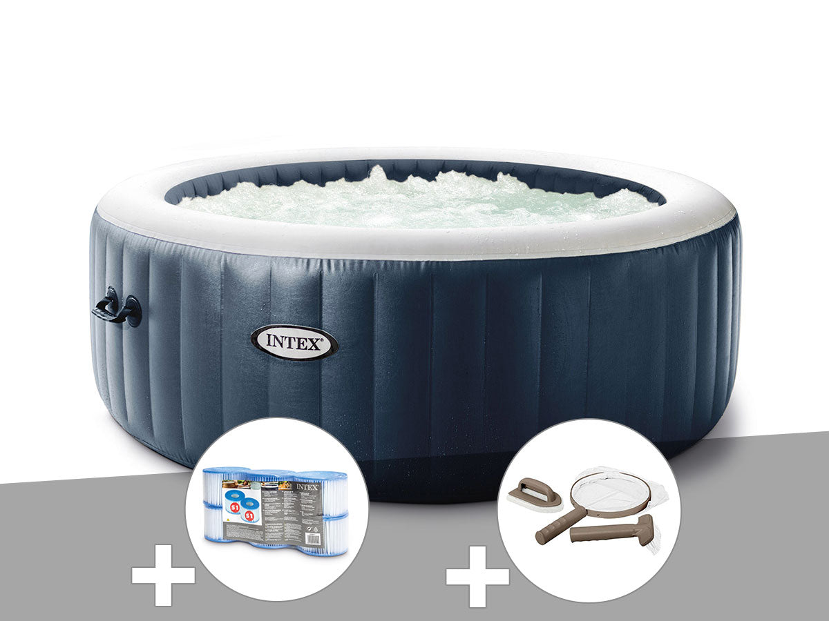 Spa gonflable PureSpa Blue Navy rond Bulles 4 places - Intex