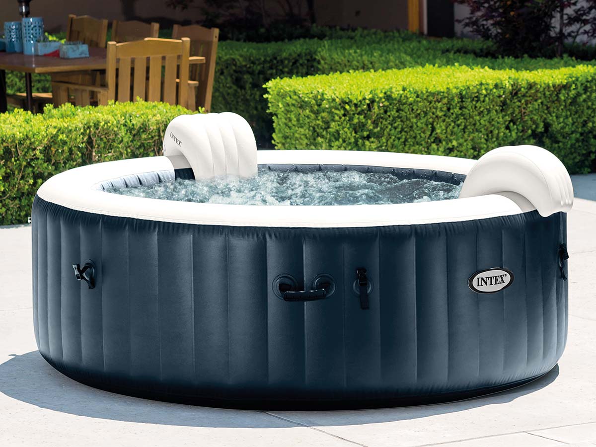 Spa gonflable PureSpa Blue Navy rond Bulles 4 places - Intex