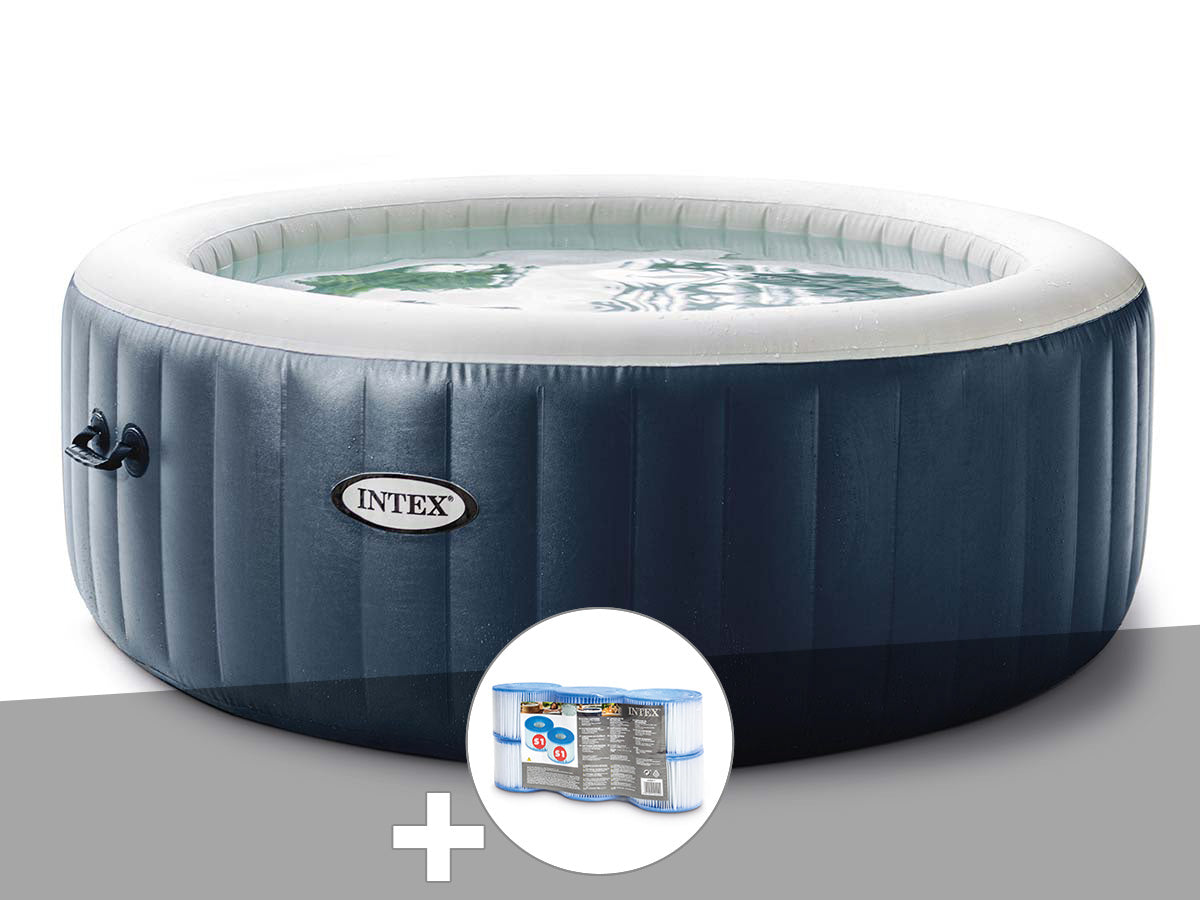 Spa gonflable PureSpa Blue Navy rond Bulles 6 places - Intex