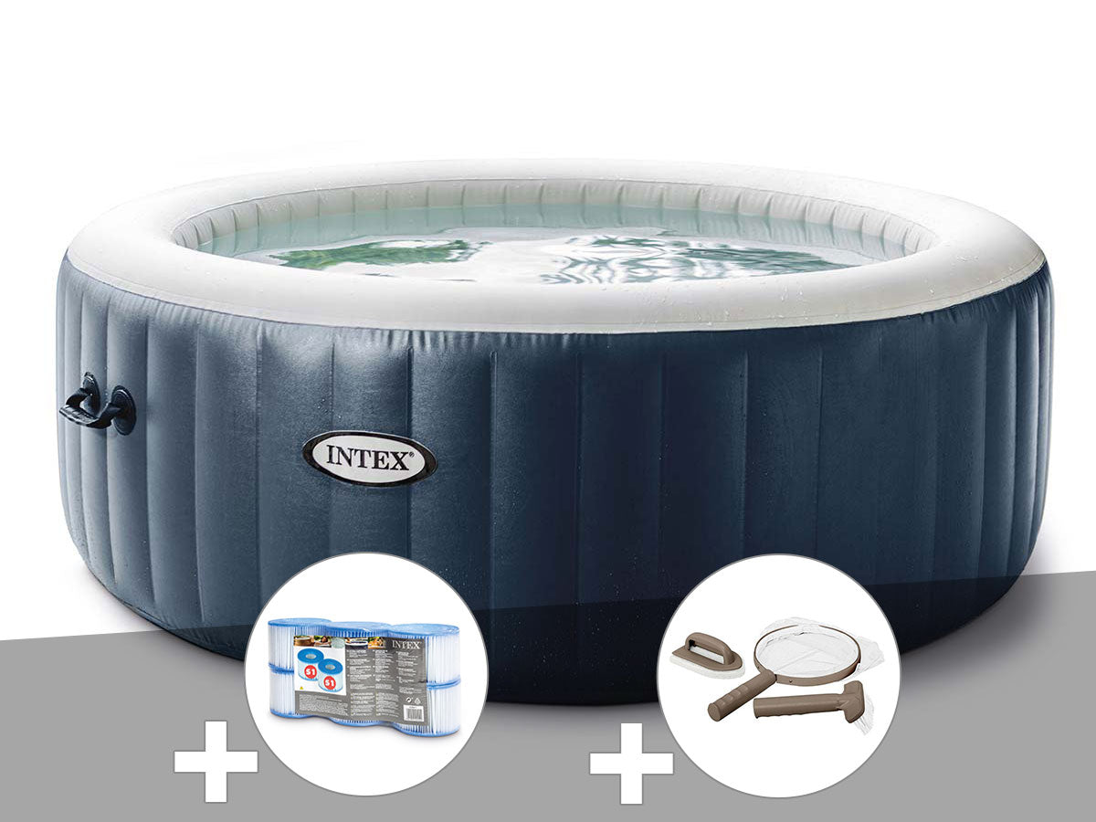 Spa gonflable PureSpa Blue Navy rond Bulles 6 places - Intex
