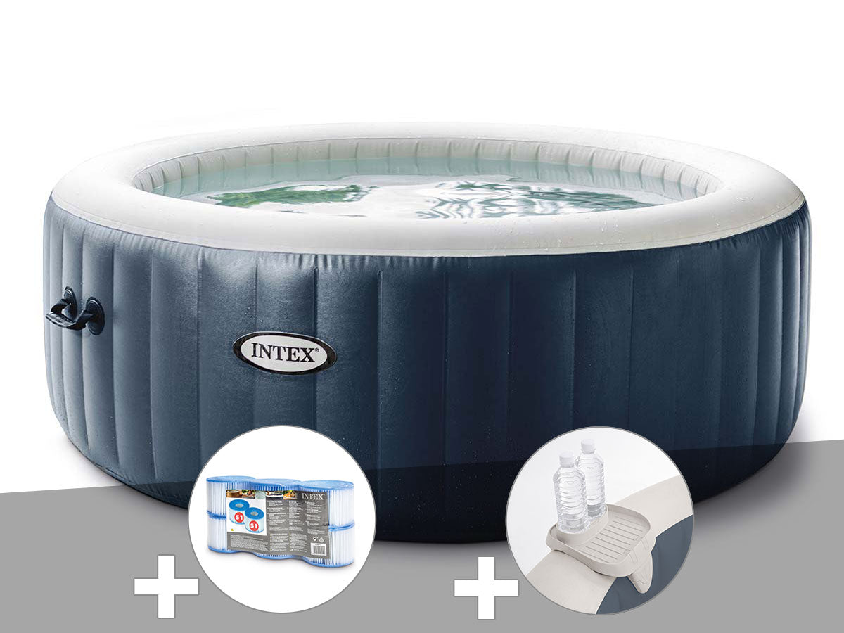 Spa gonflable PureSpa Blue Navy rond Bulles 6 places - Intex