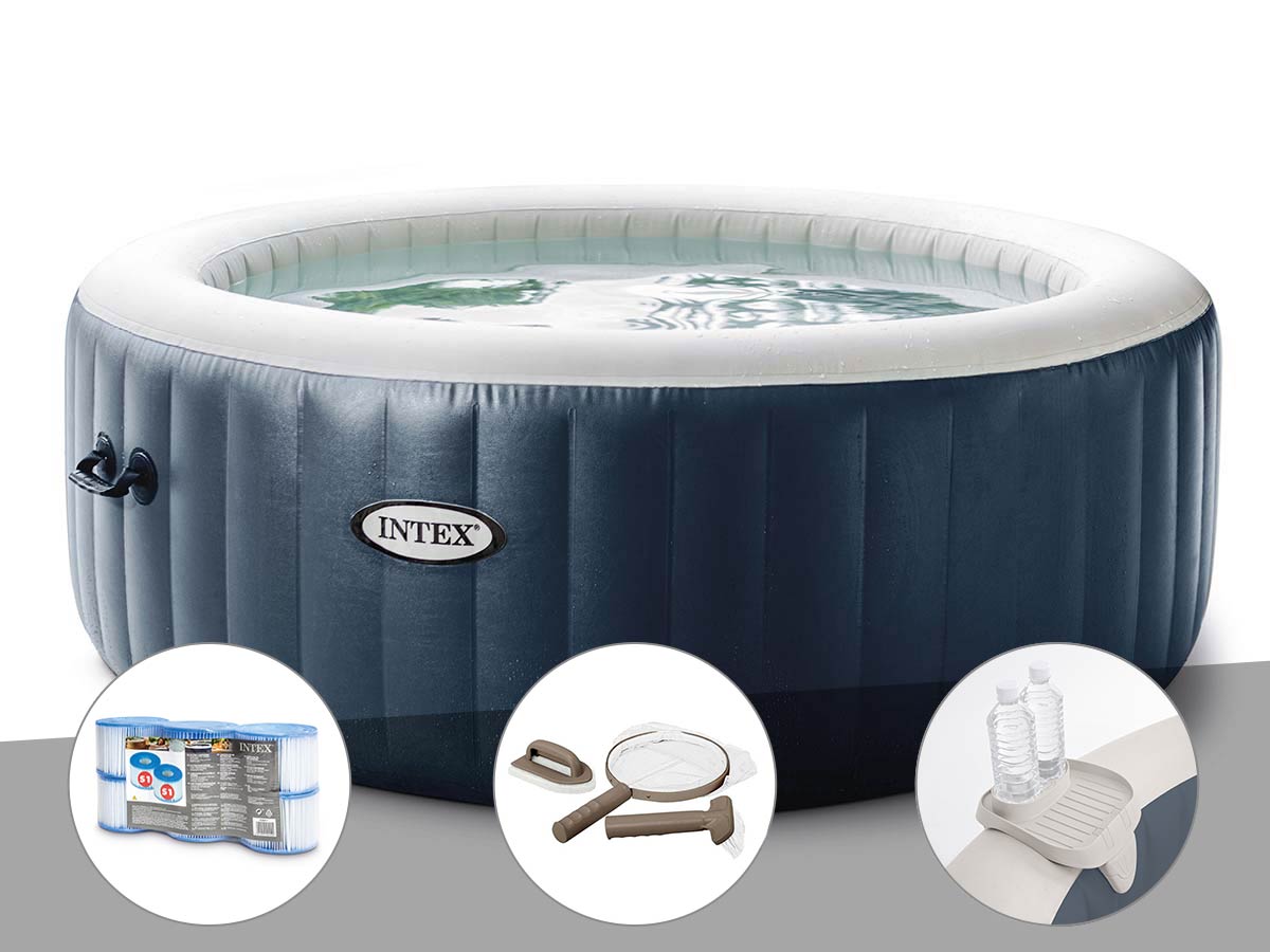 Spa gonflable PureSpa Blue Navy rond Bulles 6 places - Intex