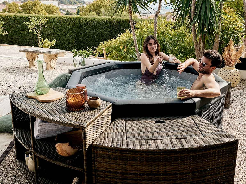 Spa portable semi-rigide Octopus octogonal Bulles 4-6 places avec mobilier - Netspa