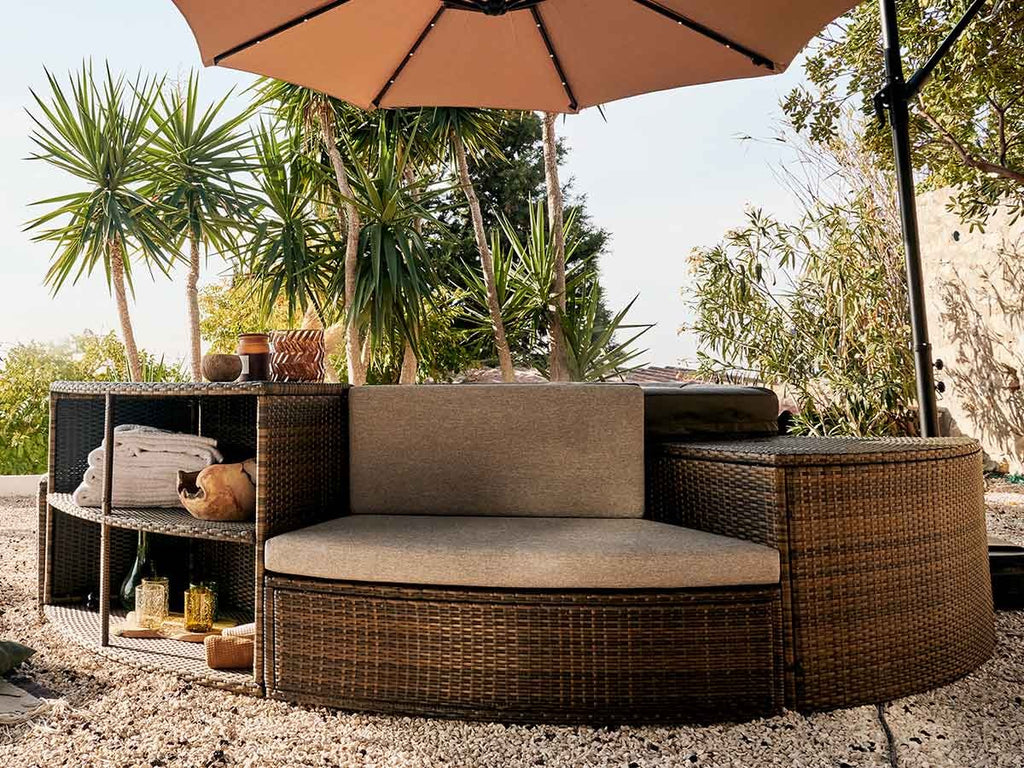 Spa portable semi-rigide Octopus octogonal Bulles 4-6 places avec mobilier - Netspa