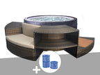 Spa portable semi-rigide Vita rond Bulles 4 places avec mobilier - Netspa