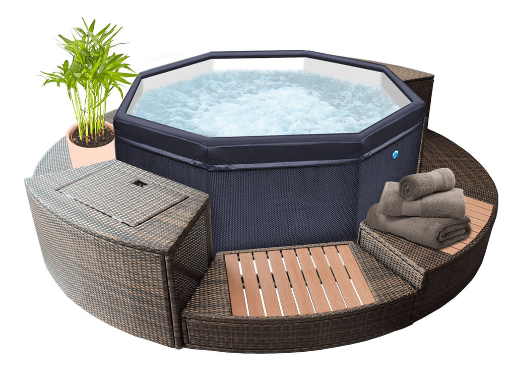 Spa portable semi-rigide Octopus octogonal Bulles 4-6 places avec mobilier - Netspa